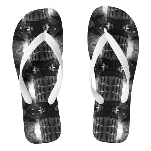 ヴィンテージアルジェリア車建物 ビーチサンダル (フットベッド)