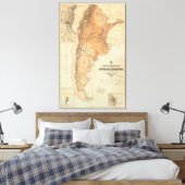 ヴィンテージアルゼンチンの地図（1882年） キャンバスプリント (インサイチュ (寝室))