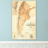 ヴィンテージアルゼンチンの地図（1882年） キャンバスプリント (インサイチュ (ウッドフロア))