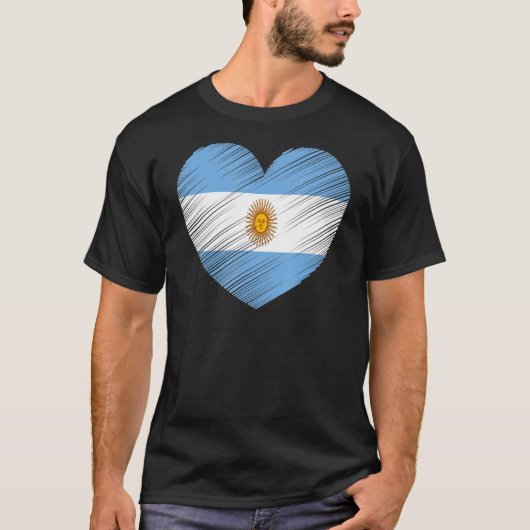 ヴィンテージアルゼンチン国旗のプライドサポートArg Tシャツ (正面)