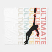 ヴィンテージアルティメットフリスビースポーツレトロ フリースブランケット (正面(横))