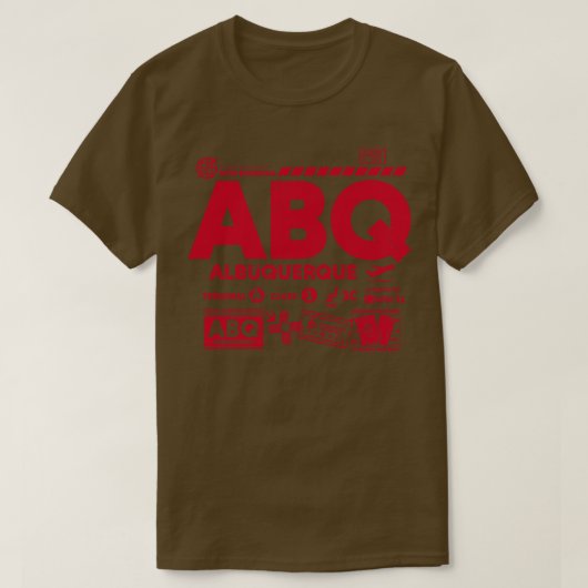 ヴィンテージアルバカーキABQ空港コードトラベルデイレ Tシャツ (デザイン正面)