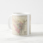 ヴィンテージアルバニーNYの地図(1874) コーヒーマグカップ (正面左)