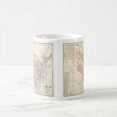 ヴィンテージアルバニーNYの地図(1874) コーヒーマグカップ (中央)