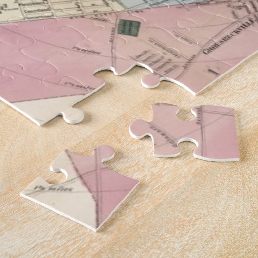 ヴィンテージアルバニーNYの地図(1874) ジグソーパズル (側面)