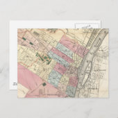 ヴィンテージアルバニーNYの地図(1874) ポストカード (正面/裏面)