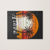 ヴィンテージアルバパームツリーズサマービーチ ジグソーパズル (横)