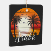ヴィンテージアルバパームツリーズサマービーチ セラミックオーナメント (右)