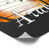 ヴィンテージアルバパームツリーズサマービーチ ポスター (角)