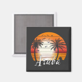 ヴィンテージアルバパームツリーズサマービーチ マグネット (正面/裏面)
