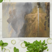 ヴィンテージアルバートビエルシュタットインディアンスピア魚釣り キッチンタオル (折り畳み)