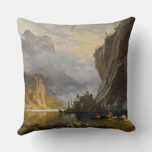 ヴィンテージアルバートビエルシュタットインディアンスピア魚釣り クッション (裏面)