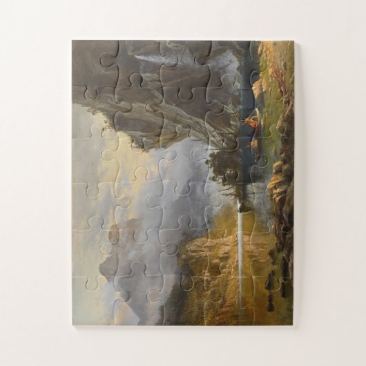 ヴィンテージアルバートビエルシュタットインディアンスピア魚釣り ジグソーパズル (縦)