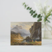 ヴィンテージアルバートビエルシュタットインディアンスピア魚釣り ポストカード (スタンド正面)