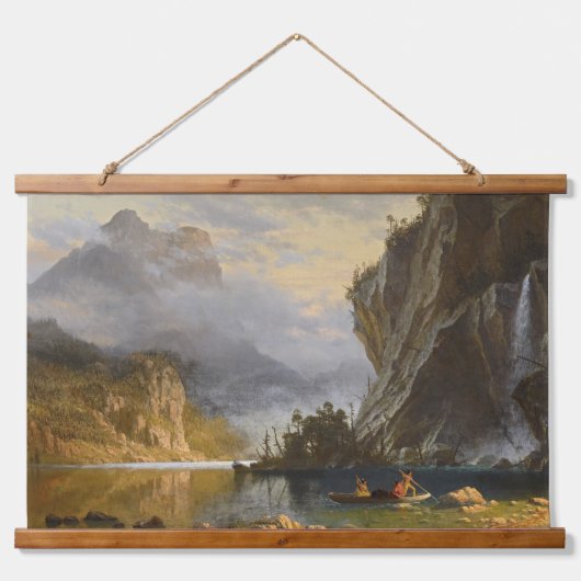 ヴィンテージアルバートビエルシュタットインディアンスピア魚釣り 吊り下げ型タペストリー (正面)