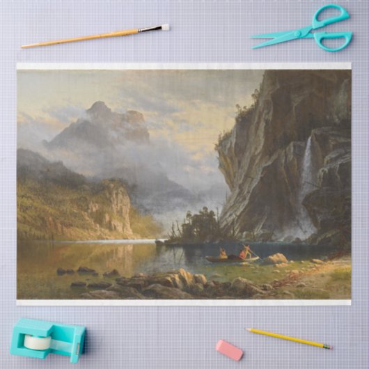 ヴィンテージアルバートビエルシュタットインディアンスピア魚釣り 薄葉紙 (クラフト)