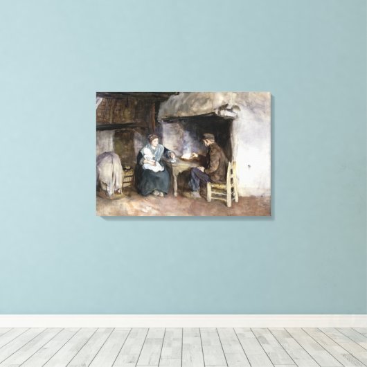 ヴィンテージアルバート・ノイフイA農夫の家族で昼食 キャンバスプリント (インサイチュ (ウッドフロア))
