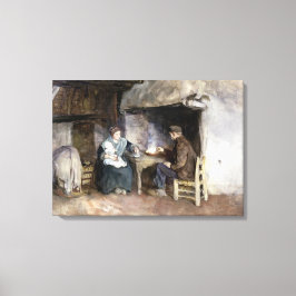 ヴィンテージアルバート・ノイフイA農夫の家族で昼食 キャンバスプリント