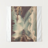 ヴィンテージアルパインレイクランドスケープ タペストリー (正面(横))