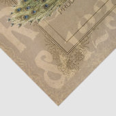 ヴィンテージアルファオスの優美な孔雀のデコパージュ 薄葉紙 (詳細)