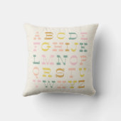 ヴィンテージアルファベットインパステルカラーズボホ子供部屋 クッション (裏面)
