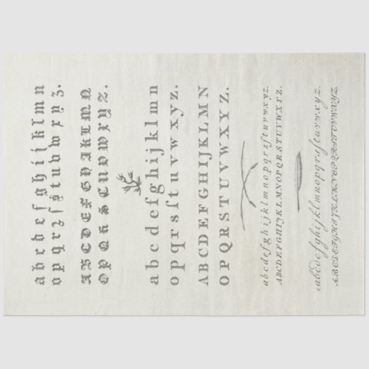ヴィンテージアルファベットエフェメラデクページ紙 薄葉紙 (正面)