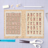 ヴィンテージアルファベットタイポグラフィ数理コラージュ 薄葉紙 (クラフト)