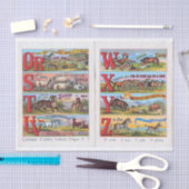 ヴィンテージアルファベット図解入りの、写真付きのブックティッシュPa 薄葉紙 (クラフト)