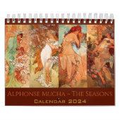 ヴィンテージアルフォンスミュシャザシーズンズアールヌーボー カレンダー (カバー)