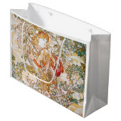 ヴィンテージアルフォンスミュシャ女神 ラージペーパーバッグ (正面アングル)