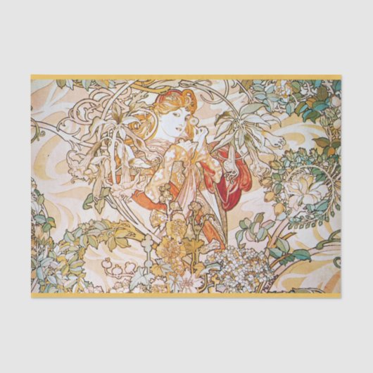 ヴィンテージアルフォンスミュシャ女神 薄葉紙 (正面)