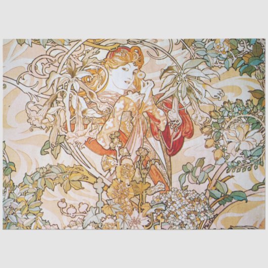 ヴィンテージアルフォンスミュシャ女神 薄葉紙 (正面)