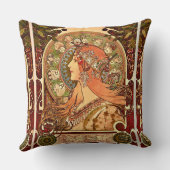 ヴィンテージアルフォンスミュシャ-アールヌーボー〔占星術の〕十二宮図 クッション (裏面)