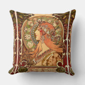 ヴィンテージアルフォンスミュシャ-アールヌーボー〔占星術の〕十二宮図 クッション (正面)