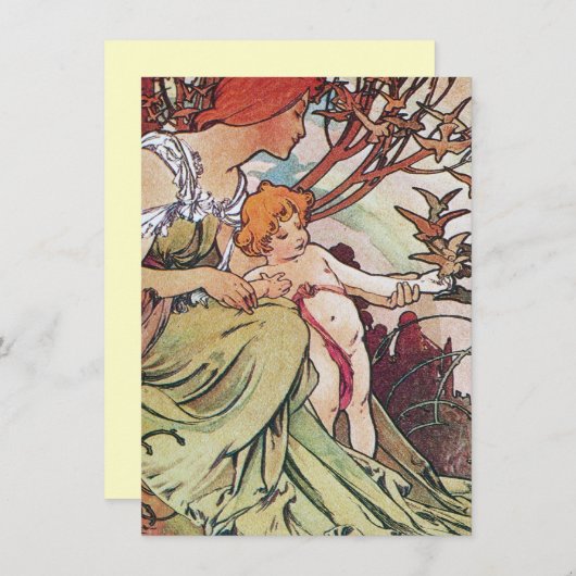 ヴィンテージアルフォンスミュシャ 招待状 (正面/裏面)