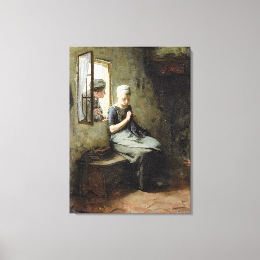 ヴィンテージアルベールNeuhuysフィッシャーマンズクールシップ キャンバスプリント (正面)