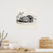 ヴィンテージアルマディロレトロアルマディロスイラストレーション ポスター (キッチン)