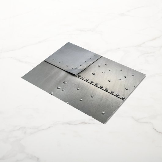 ヴィンテージアルミニウム航空機皮膚 箔シーズンポストカード (回転した状態)