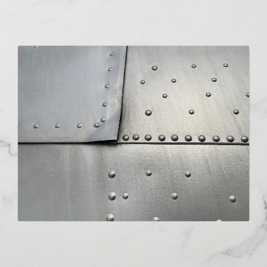 ヴィンテージアルミニウム航空機皮膚 箔シーズンポストカード (正面)