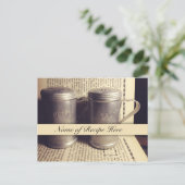 ヴィンテージアルミニウム レトロ風 お気に入りのレシピ ポストカード (スタンド正面)