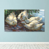 ヴィンテージアレクサンダー・コスター四アヒルの池 キャンバスプリント (インサイチュ (ウッドフロア))