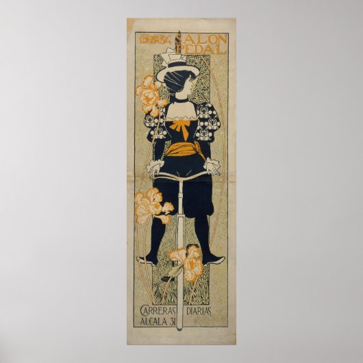 ヴィンテージアレクサンドル・デ・リクエサロンペダル・モダニズム ポスター (正面)