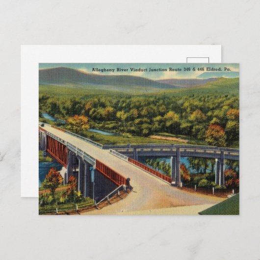 ヴィンテージアレゲニーリバーエルドレッド,ペンシルバニア ポストカード (正面/裏面)
