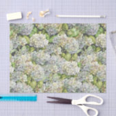 ヴィンテージアレーブルーアジサイ花の柄 薄葉紙 (クラフト)