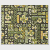 ヴィンテージアロハギフトラップ | Pua Green ラッピングペーパー (フラット)