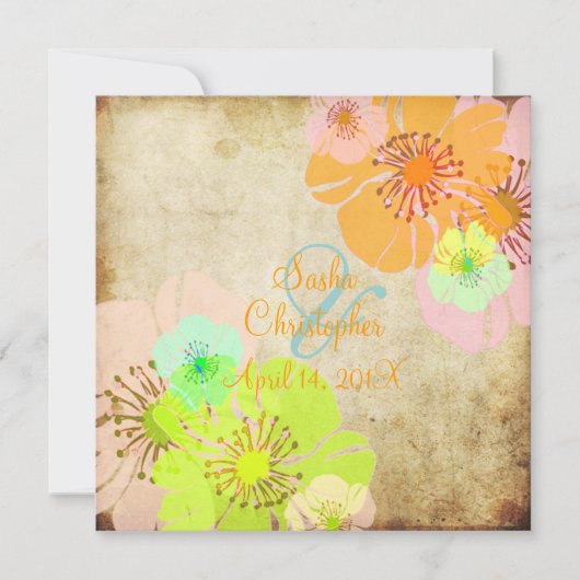 ヴィンテージアロハ/ルアウ（ハワイ式宴会）結婚式招待状 招待状 (正面)