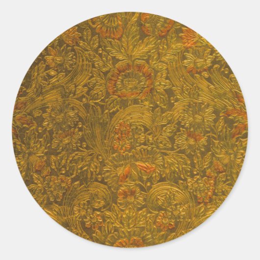 ヴィンテージアロバーエンボスフローラルパターン ラウンドシール (正面)