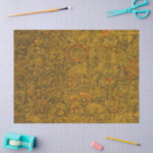 ヴィンテージアロバーエンボスフローラルパターン 薄葉紙 (クラフト)