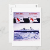 ヴィンテージアンアーバーレイルウェイカーフェリーミシガン湖 ポストカード (正面/裏面)