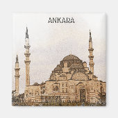 ヴィンテージアンカラトルコカテペモスクビュー マグネット (正面)